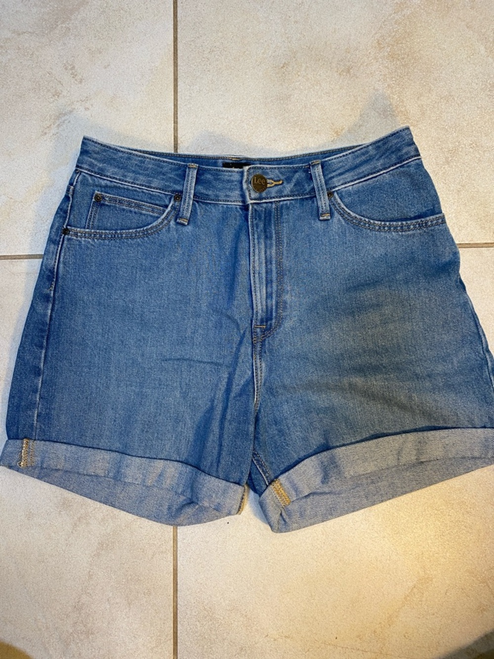 Lee Women's Medium Blue Denim Cuffed Jean Shorts